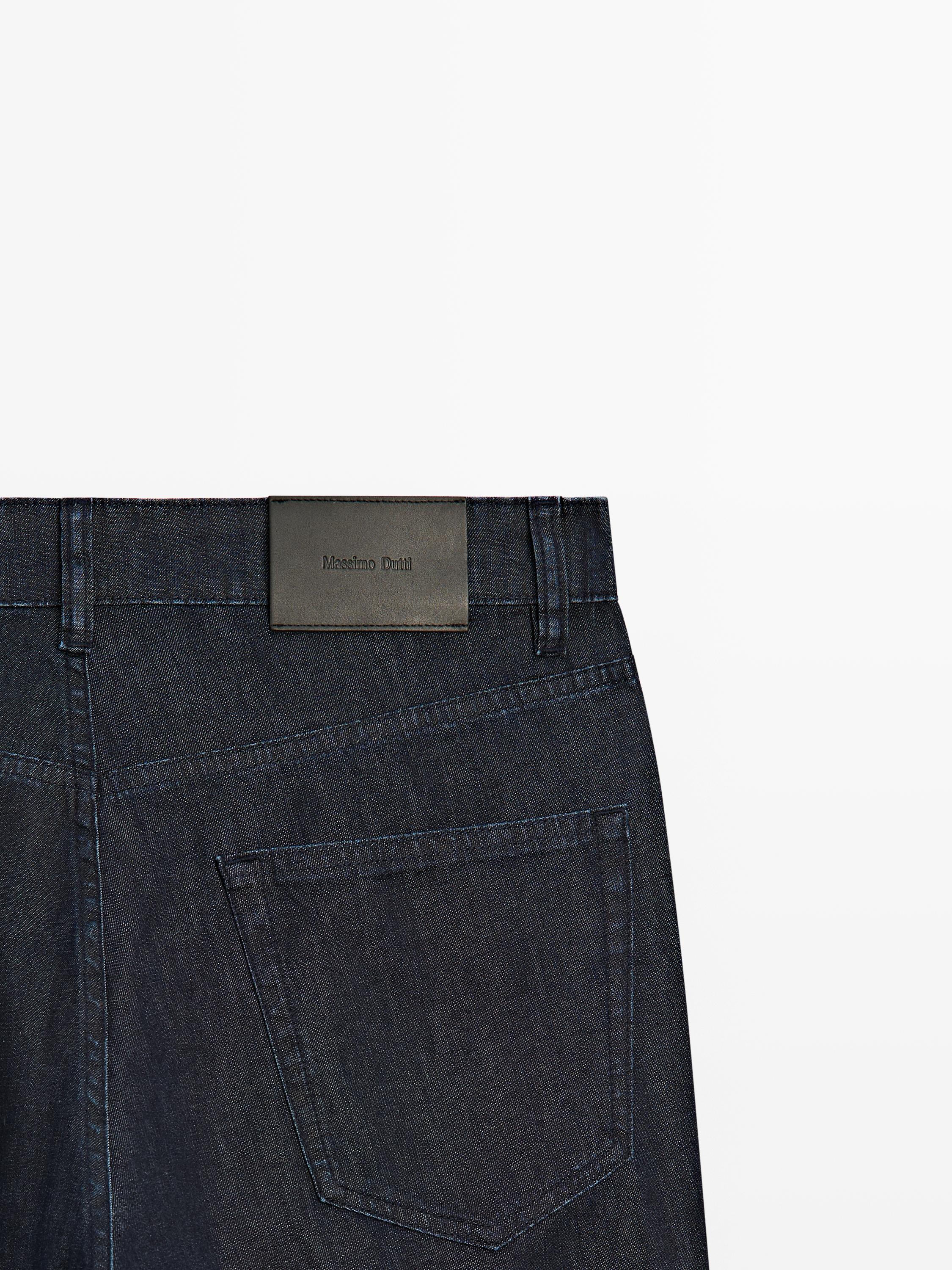 Faux jean tapered fit léger